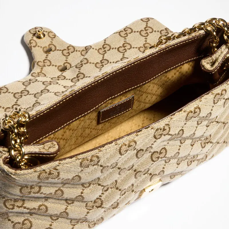 GUCCI GG Marmont Chevron Quilted Leather Shoulder Bag - 图片 6