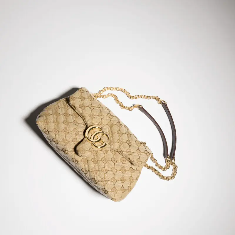 GUCCI GG Marmont Chevron Quilted Leather Shoulder Bag - 图片 7