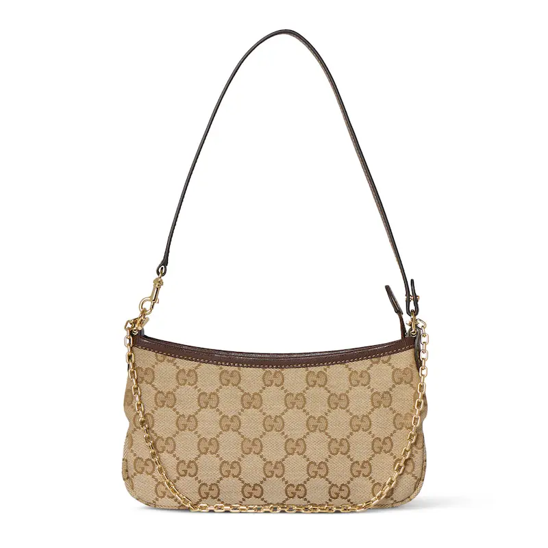 Gucci Small Women's Sand Brown Canvas Shoulder Bag