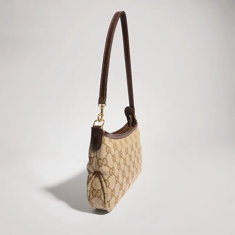 Gucci Small Women's Sand Brown Canvas Shoulder Bag - 图片 2